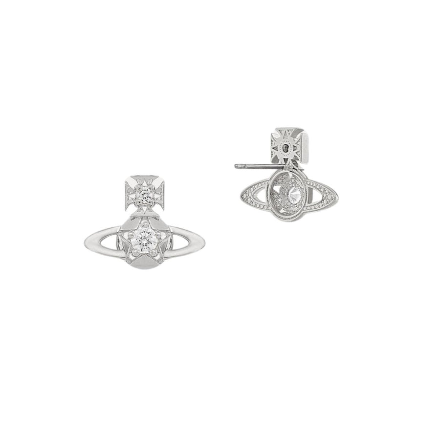 Vivienne Westwood Lee Orb Platinum White Earrings