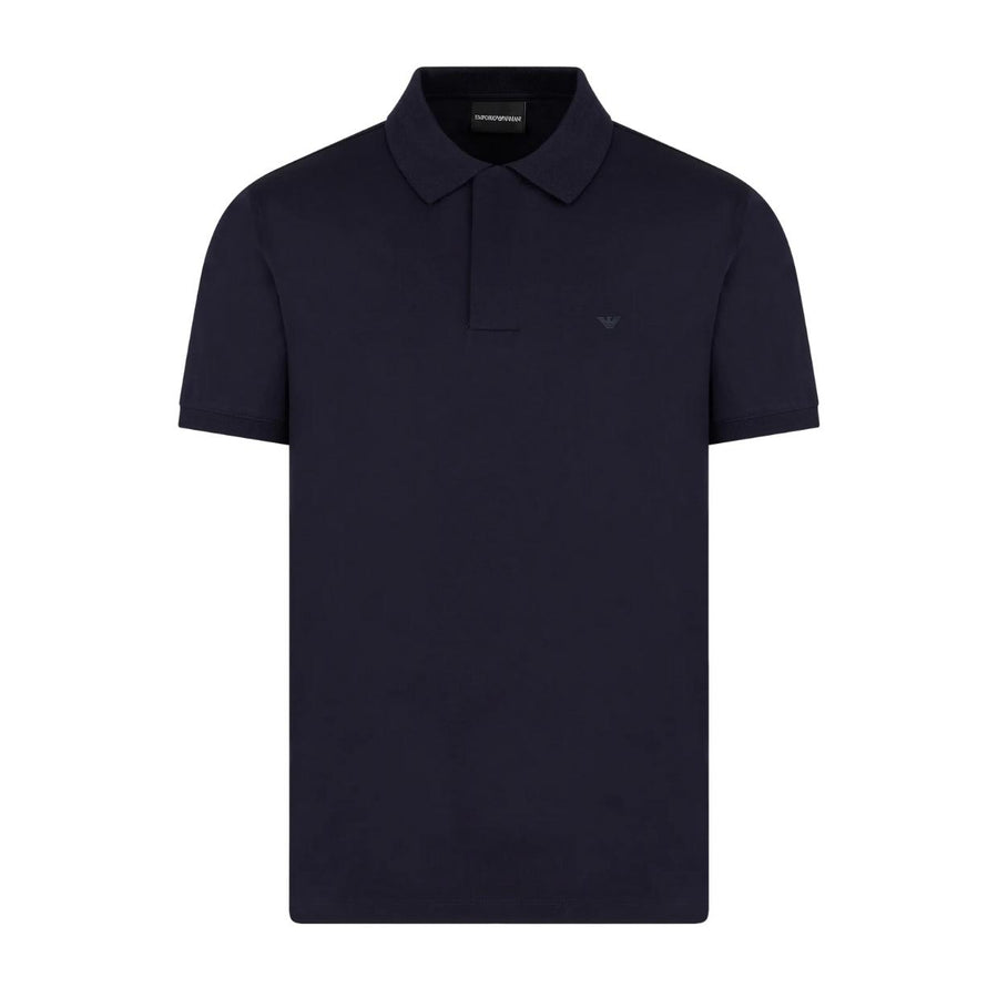 Emporio Armani Dark Navy Quarter Zip Polo Shirt