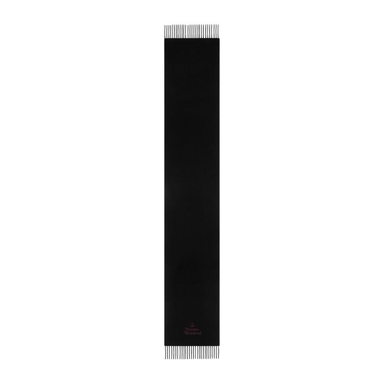 Vivienne Westwood Embroidered Black Wool Scarf