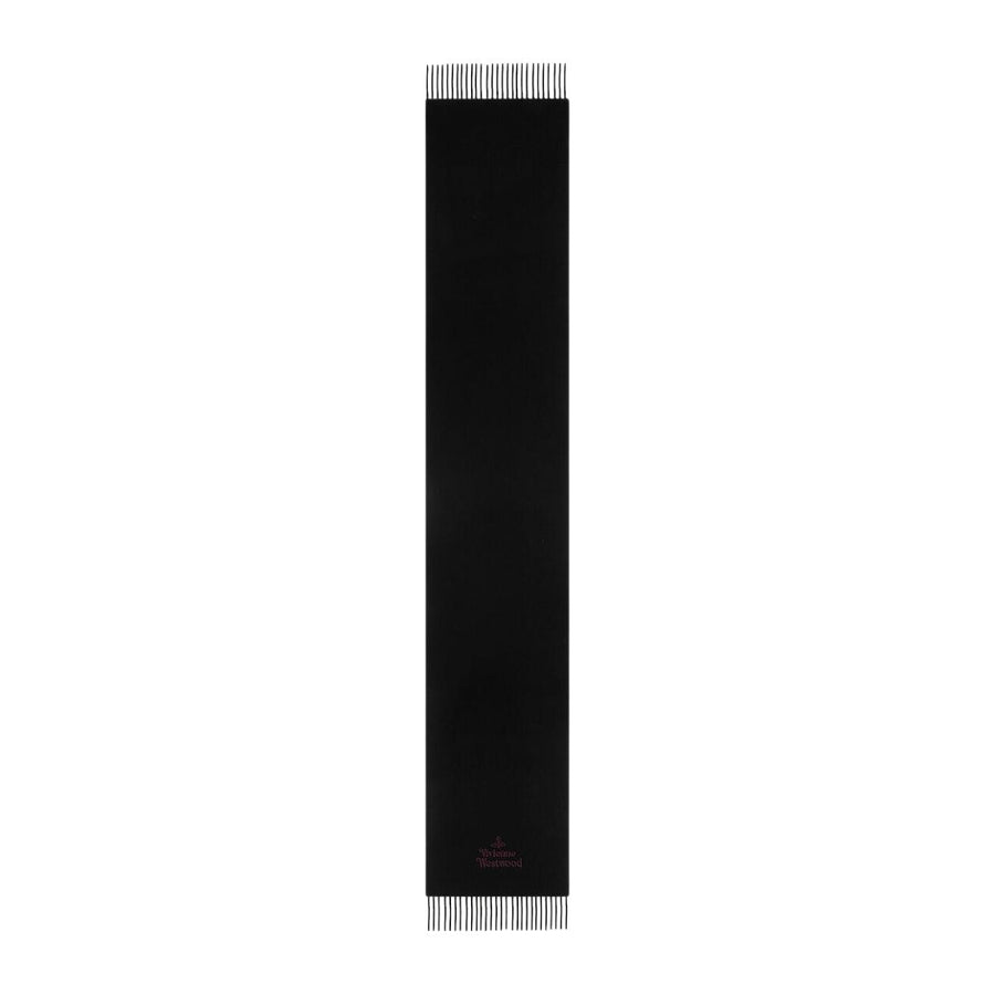 Vivienne Westwood Embroidered Black Wool Scarf