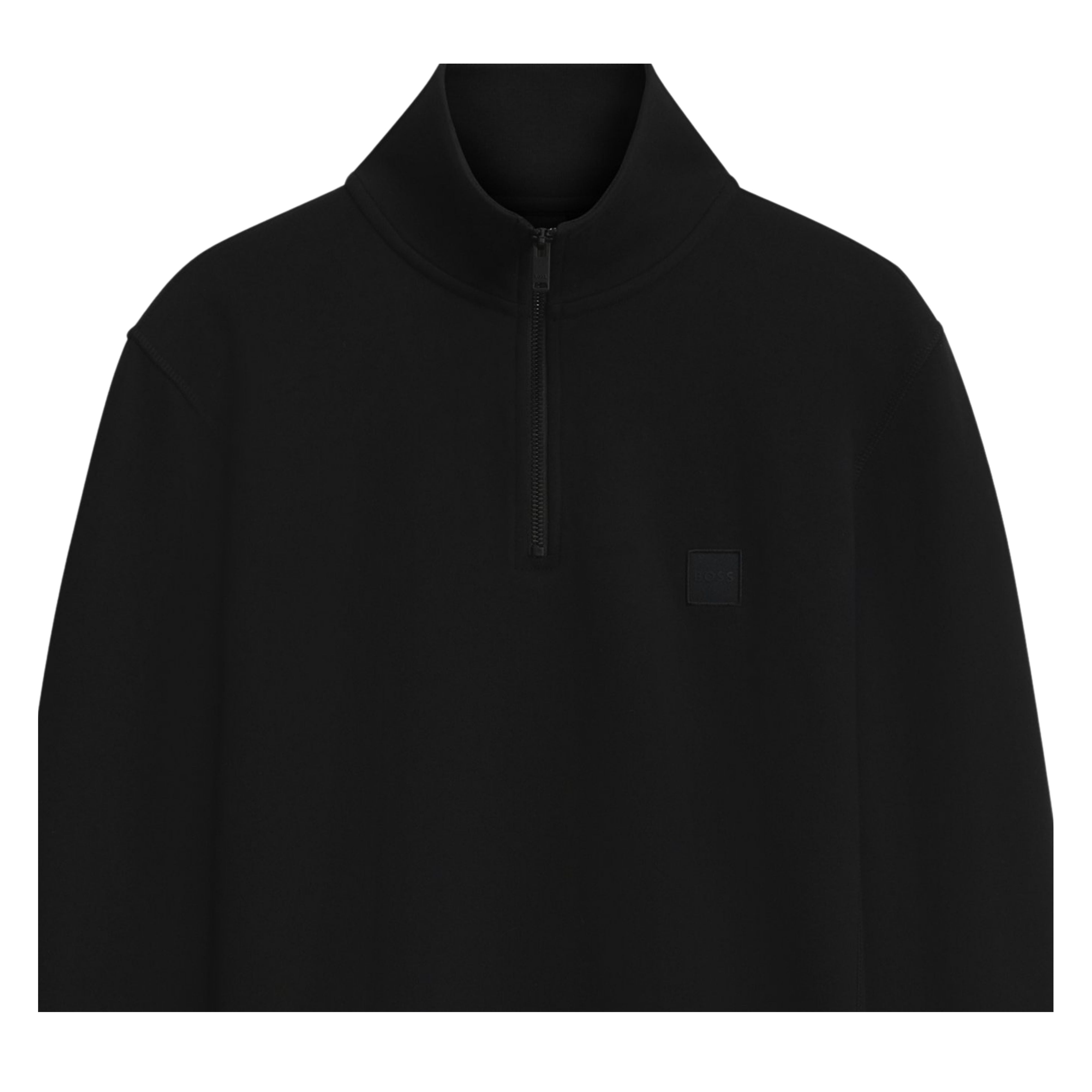 BOSS Zetrust Patch Logo Black Half Zip Sweatshirt