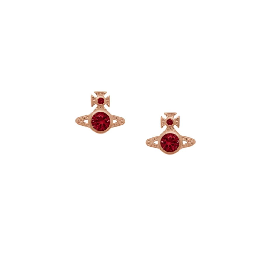 Vivienne Westwood Pink Gold & Red London Orb Earrings