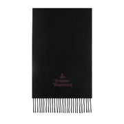 Vivienne Westwood Embroidered Black Wool Scarf