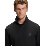BOSS Zetrust Patch Logo Black Half Zip Sweatshirt