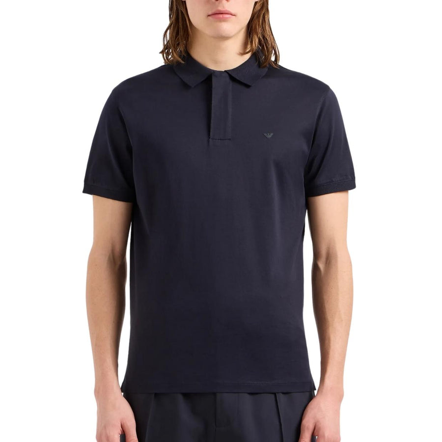 Emporio Armani Dark Navy Quarter Zip Polo Shirt