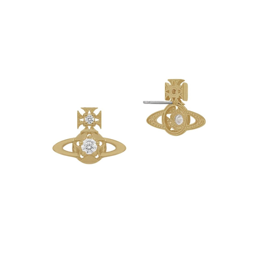 Vivienne Westwood Lee Orb Gold-Tone White Earrings