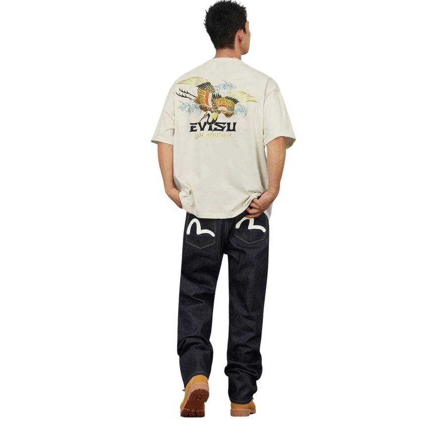 EVISU Seagull Print Pockets Regular Fit Indigo Denim Jeans