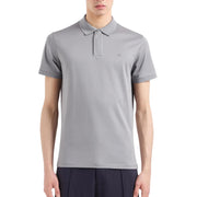 Emporio Armani Grey Quarter Zip Polo Shirt