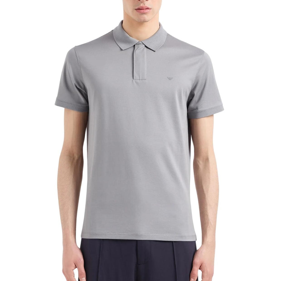 Emporio Armani Grey Quarter Zip Polo Shirt