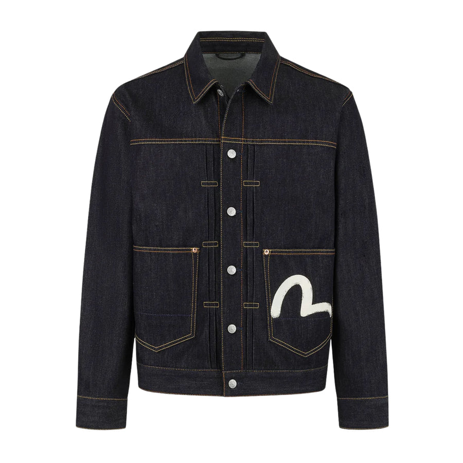 EVISU Seagull Print Relax Fit Indigo Denim Jacket