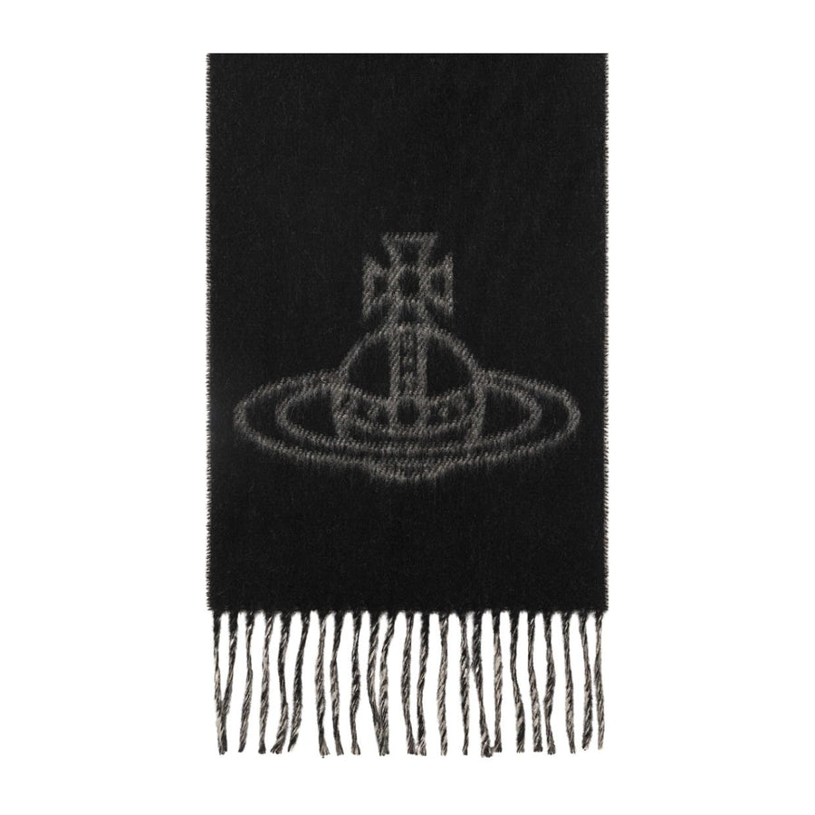 Vivienne Westwood Single Orb Double Black Scarf
