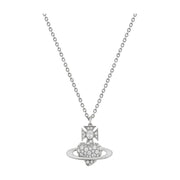 Vivienne Westwood Platinum White Agnatha Bas Relief Pendent