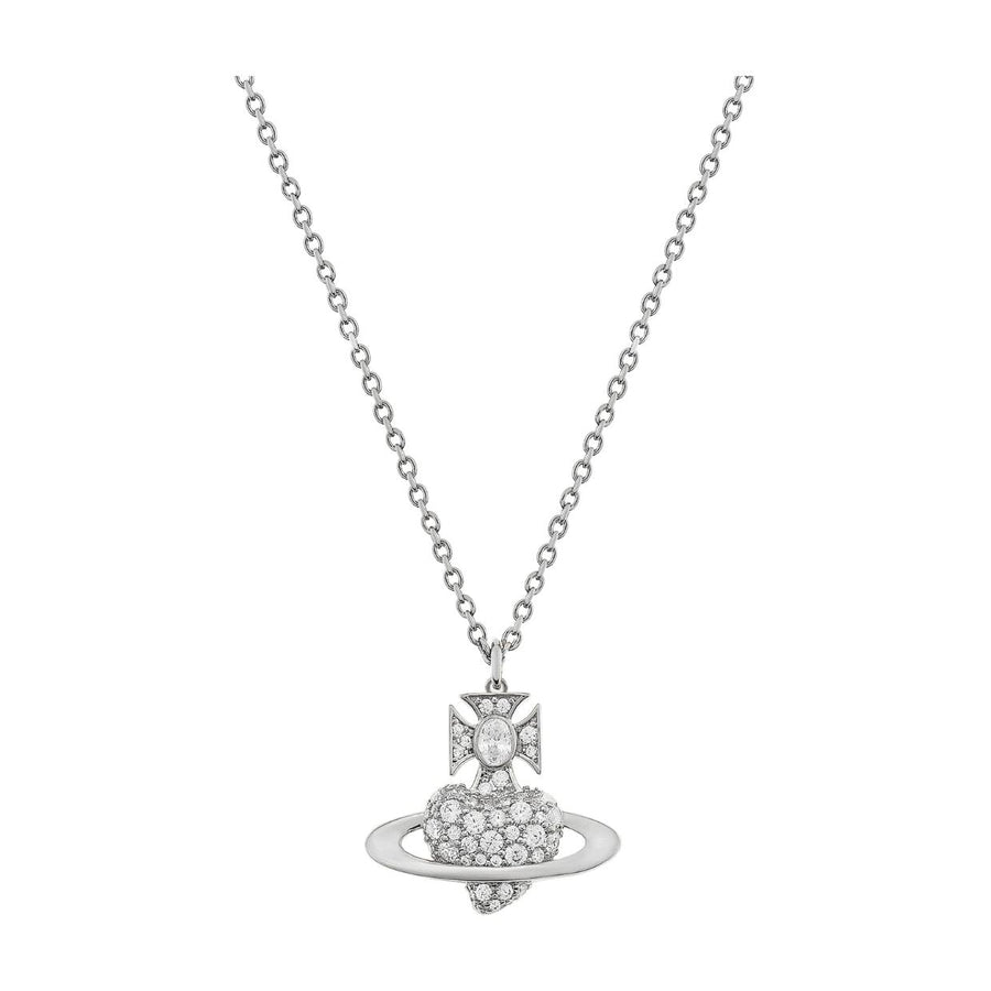 Vivienne Westwood Platinum White Agnatha Bas Relief Pendent