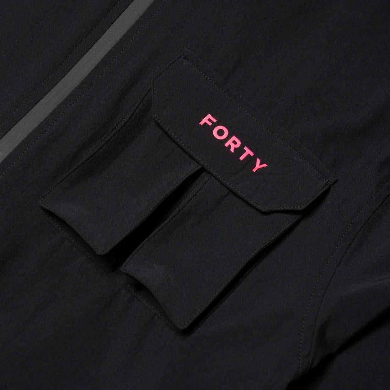 Forty Callan Tech Hooded Pop Black/Pink Overshirt