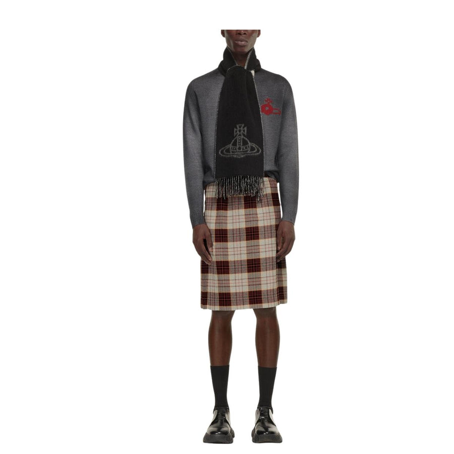 Vivienne Westwood Single Orb Double Black Scarf