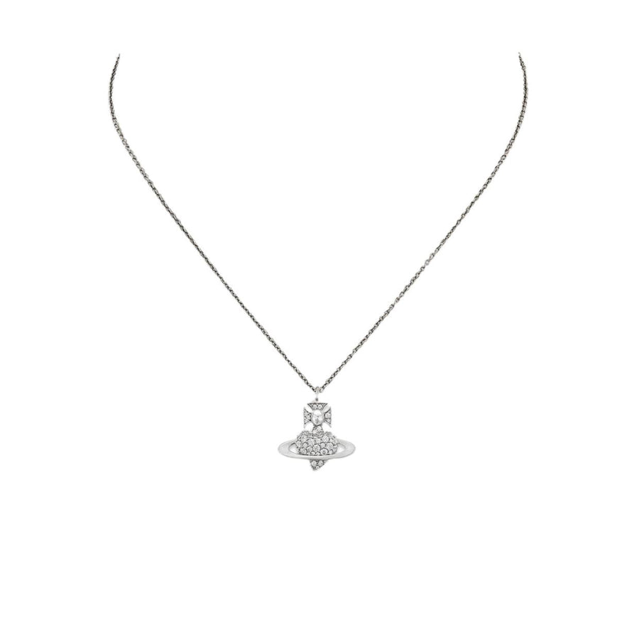 Vivienne Westwood Platinum White Agnatha Bas Relief Pendent