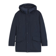 BOSS Osiass Logo Badge Water Repellent Dark Blue Parka Jacket