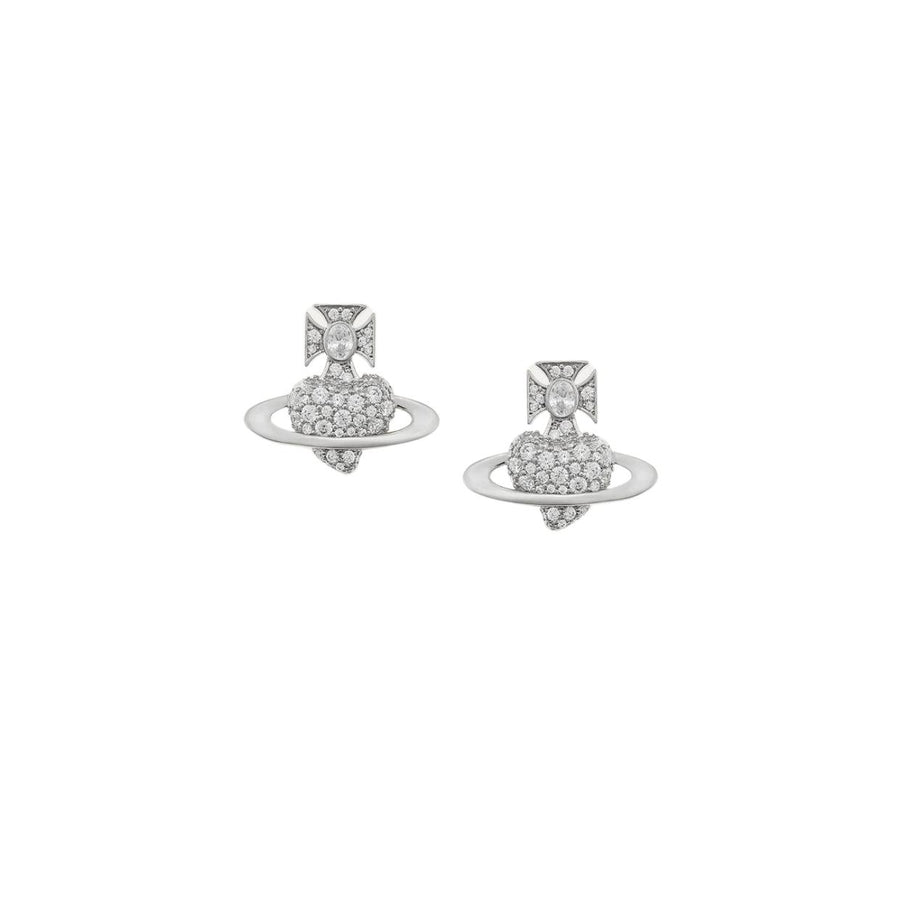 Vivienne Westwood Platinum White Agnatha Earrings