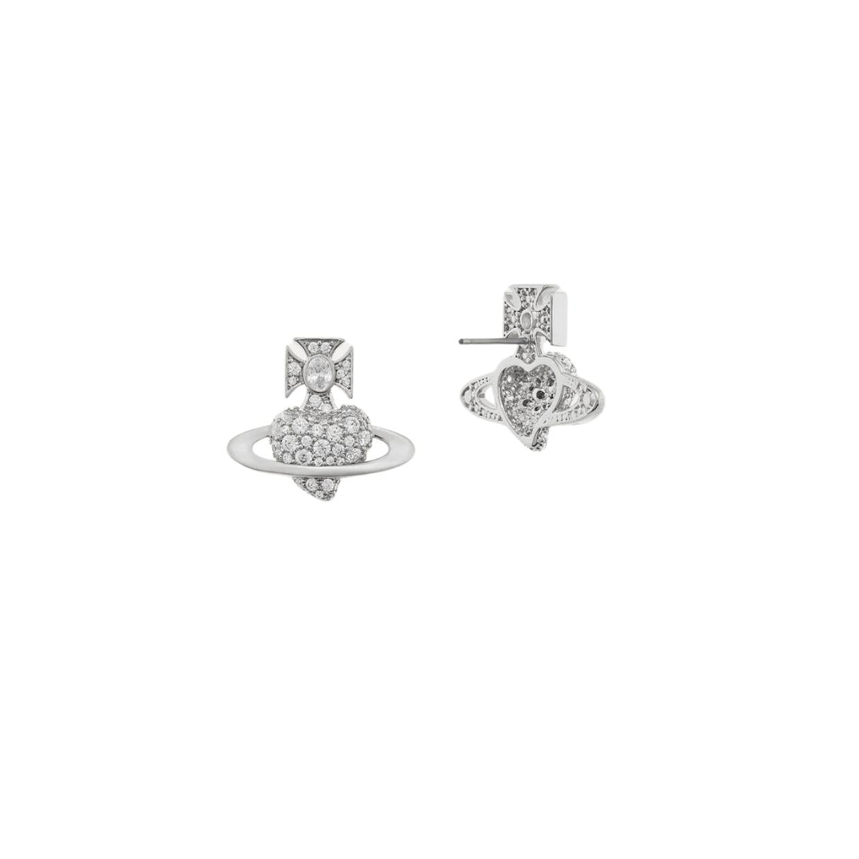Vivienne Westwood Platinum White Agnatha Earrings