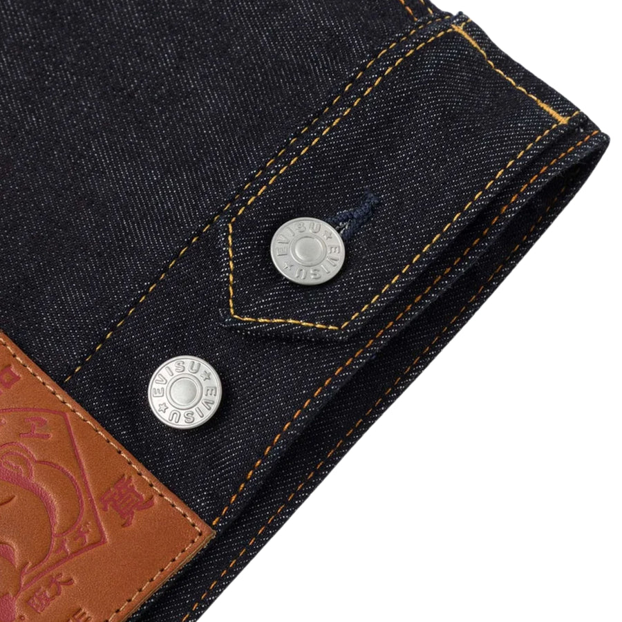 EVISU Seagull Print Relax Fit Indigo Denim Jacket