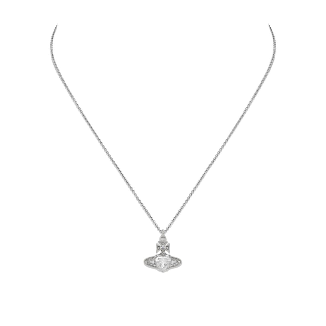 Vivienne Westwood Platinum White Ariella Pendent Necklace
