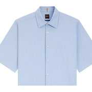 BOSS Regular Fit Embroidered Logo Oxford Cotton Light Blue Shirt