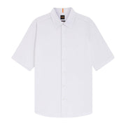 BOSS Regular Fit Embroidered Logo Oxford Cotton White Shirt