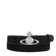 Vivienne Westwood Orb Buckle Black Suede Belt