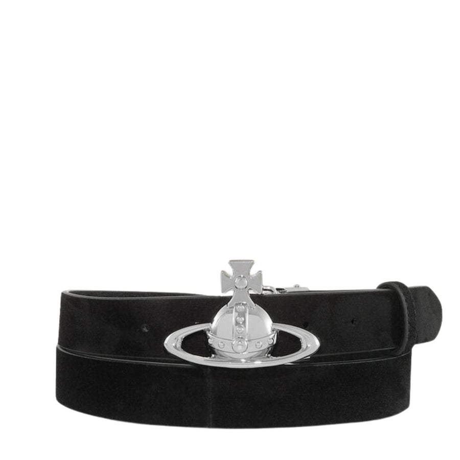 Vivienne Westwood Orb Buckle Black Suede Belt