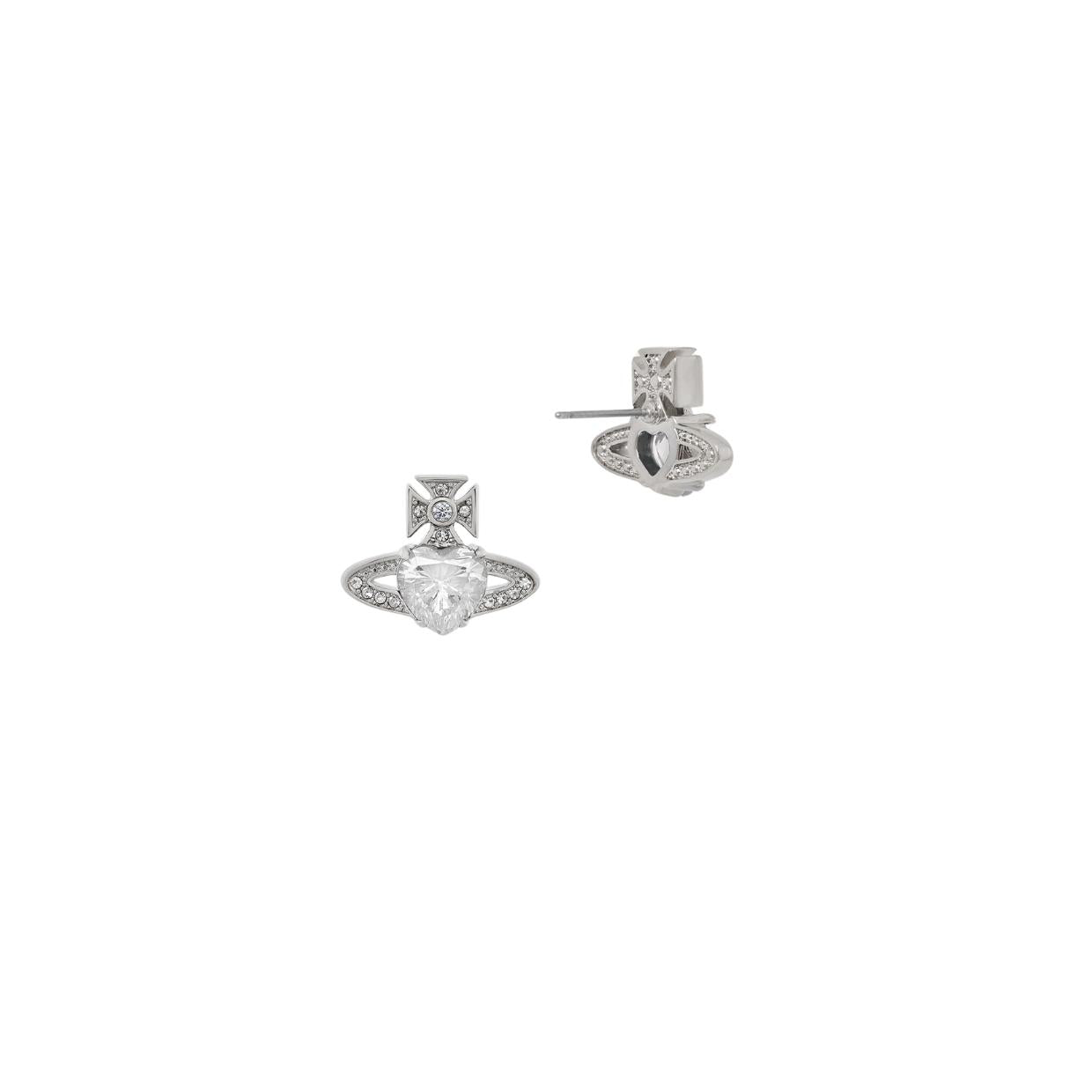 Vivienne Westwood Platinum White Ariella Earrings
