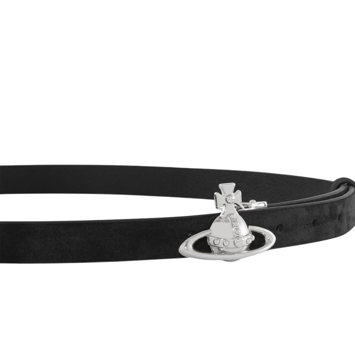 Vivienne Westwood Orb Buckle Black Suede Belt
