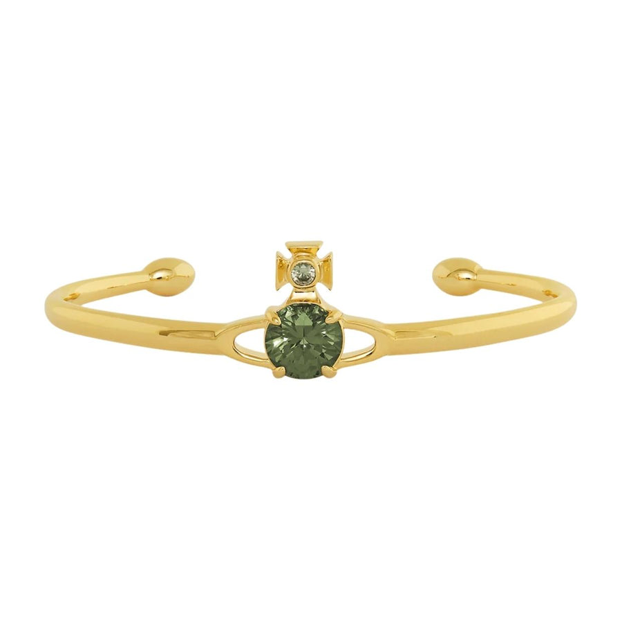 Vivienne Westwood Gold-Tone Green Reina Large Bangle