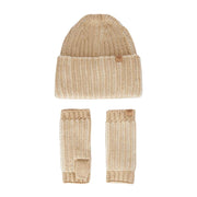 UGG Chunky Plaited Cream Gloves and Beanie Set