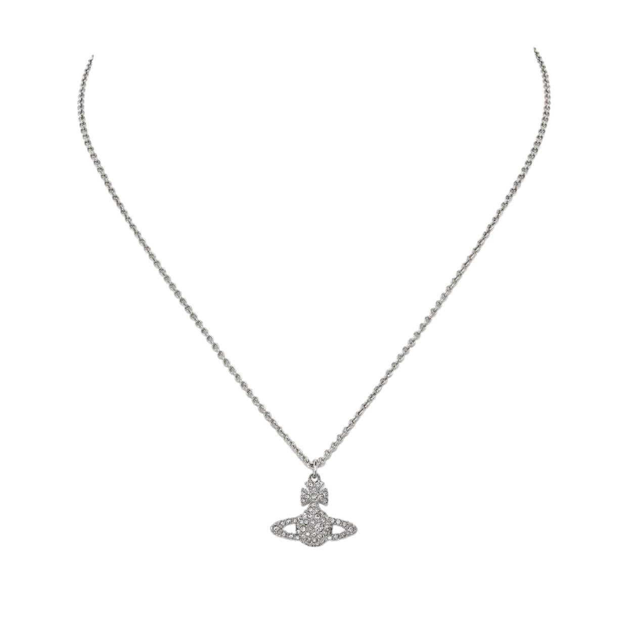 Vivienne Westwood Platinum Crystal Grace Bas Relief Pendent