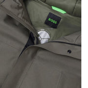 BOSS Regular Fit OW Hexatech Open Green Parka Jacket