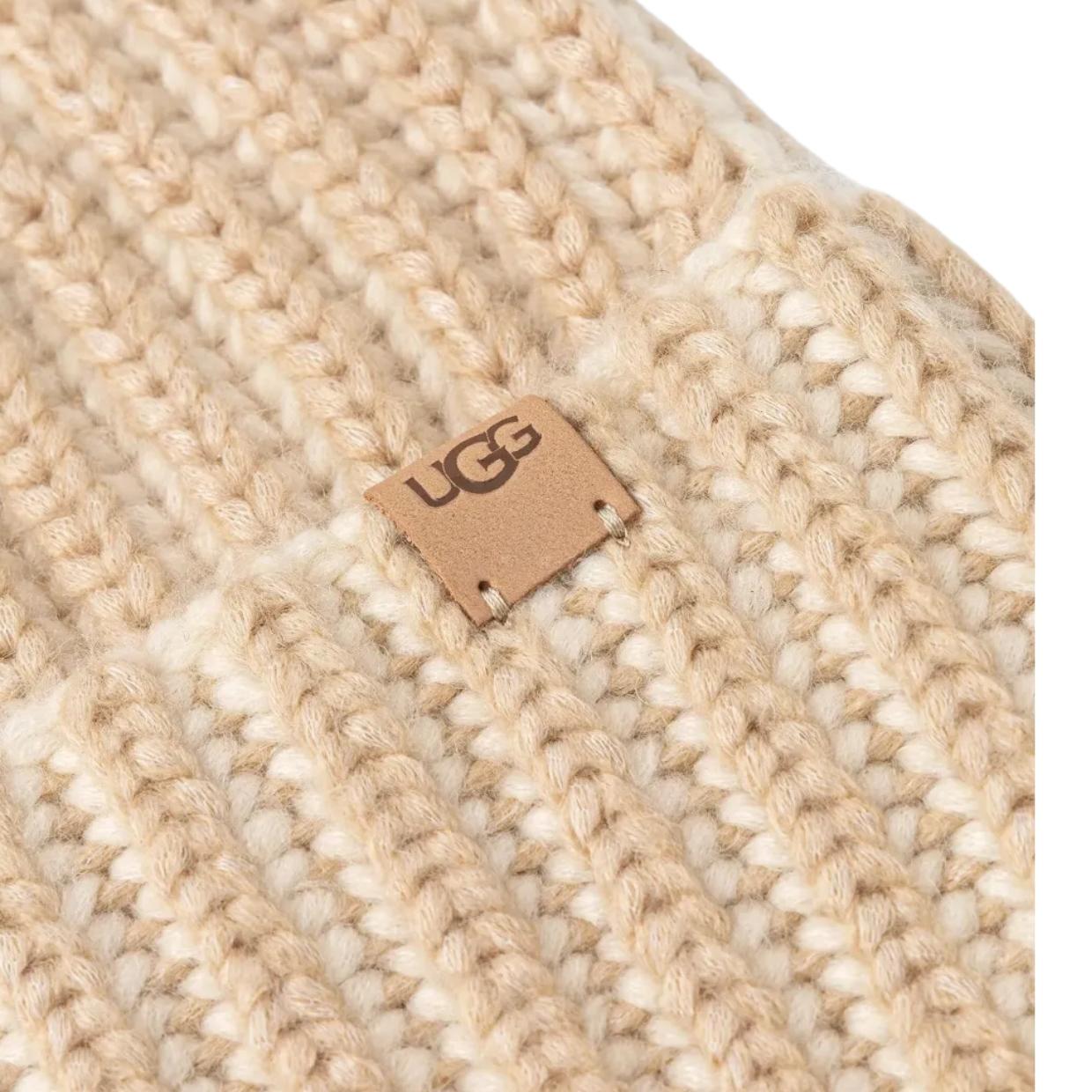 UGG Chunky Plaited Cream Gloves and Beanie Set