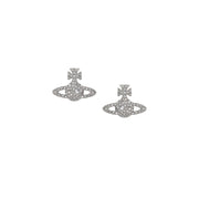 Vivienne Westwood Platinum Crystal Grace Bas Relief Stud Earrings