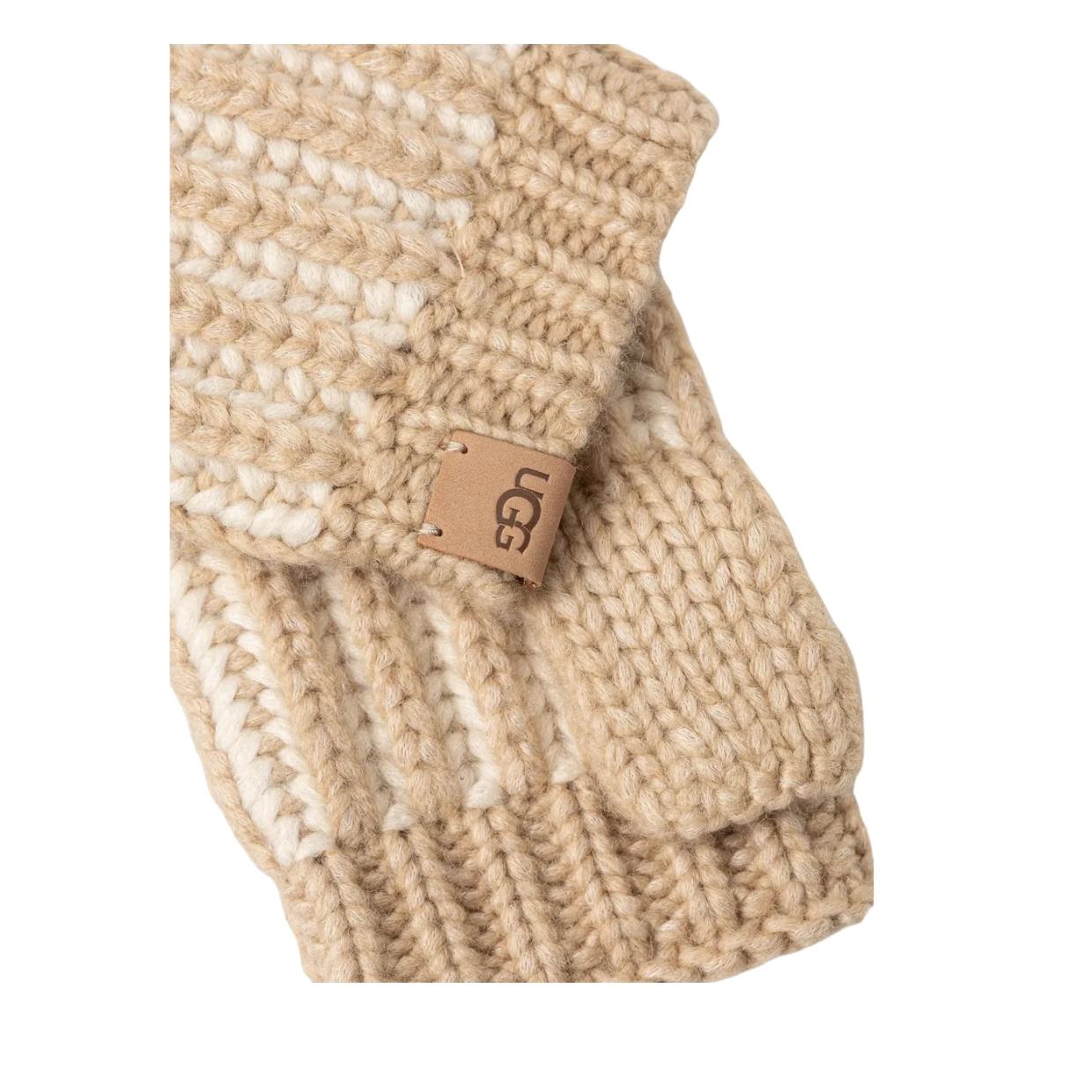 UGG Chunky Plaited Cream Gloves and Beanie Set