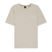 BOSS Embroidered Logo Stretch Cotton Light Grey T-Shirt
