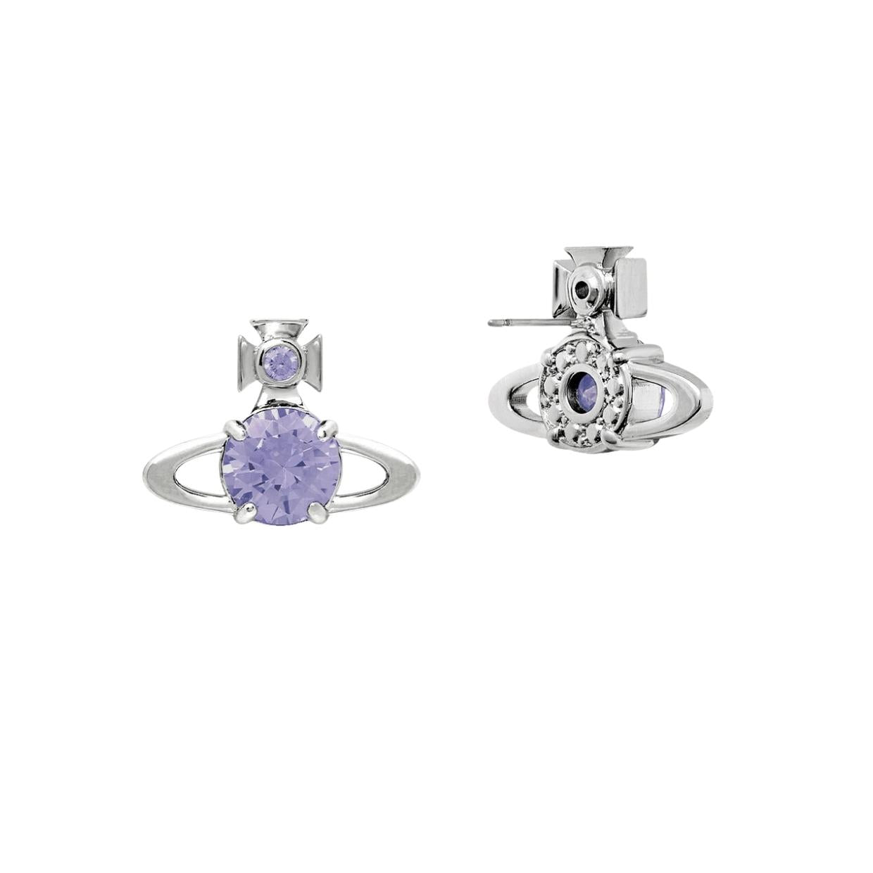 Vivienne Westwood Platinum Light Lavender Reina Large Earrings
