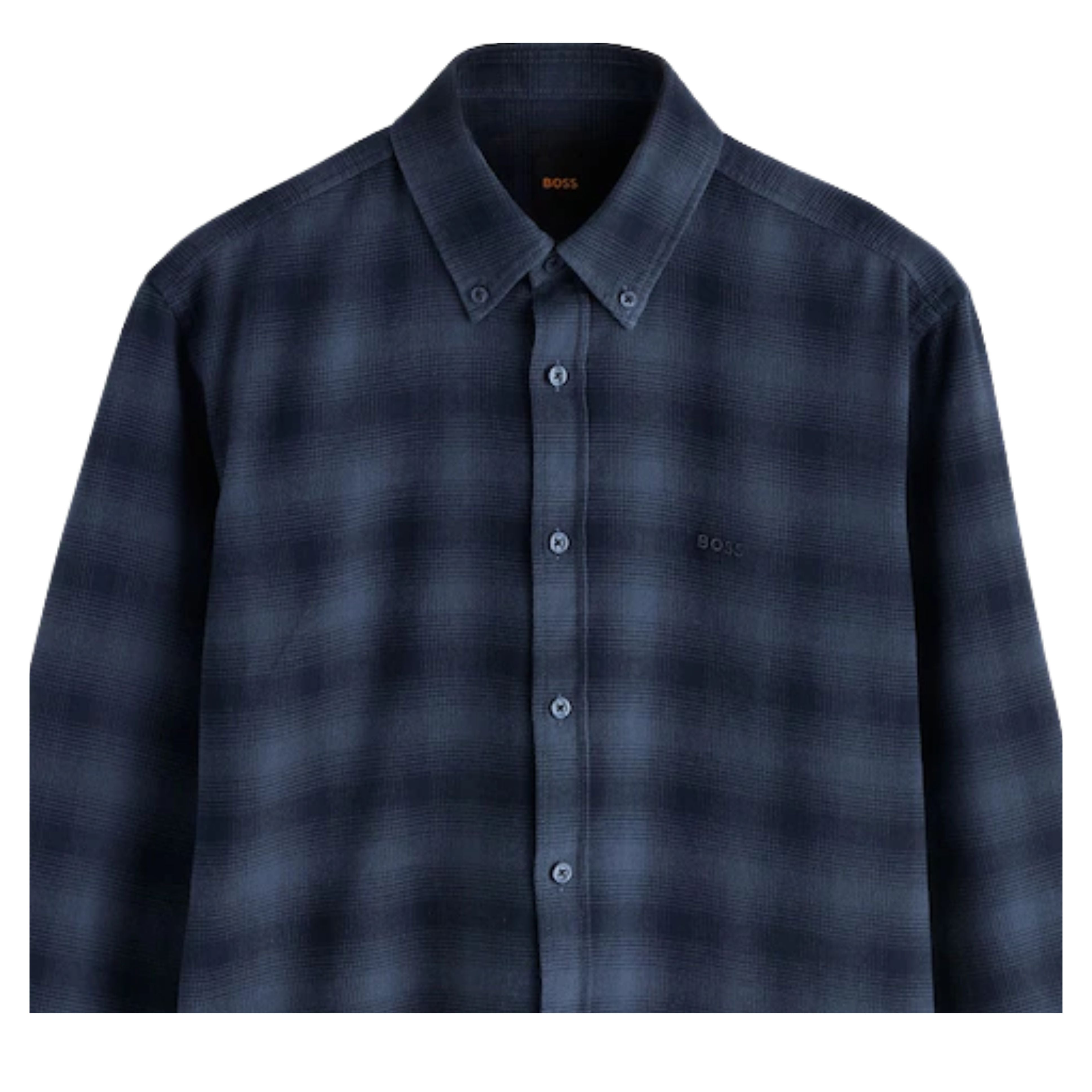BOSS Rickert Regular Fit Check Button Down Blue Shirt