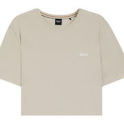 BOSS Embroidered Logo Stretch Cotton Light Grey T-Shirt
