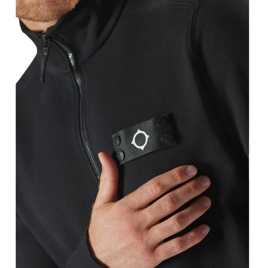 MA.STRUM Badge Neo Half Zip Jet Black Sweatshirt