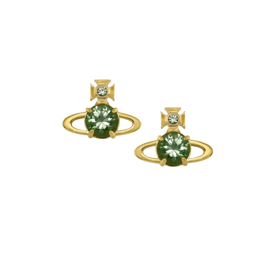 Vivienne Westwood Gold-Tone Green Reina Large Earrings