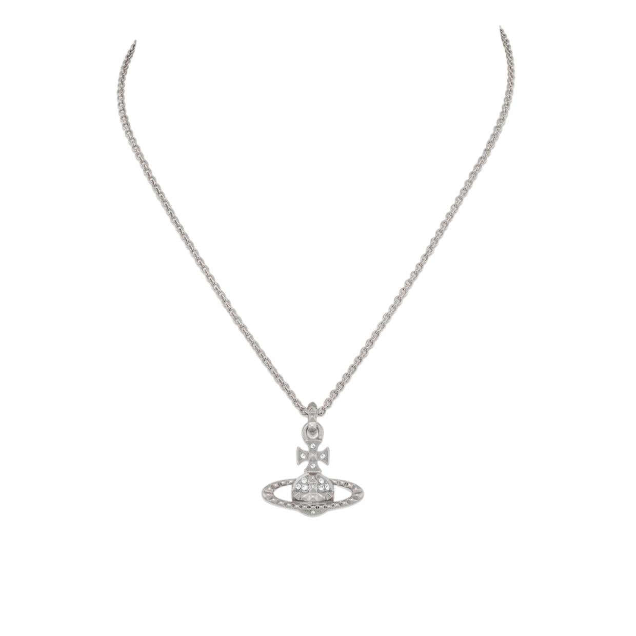 Vivienne Westwood Rhodium Crystal Mayfair Bas Relief Pendent