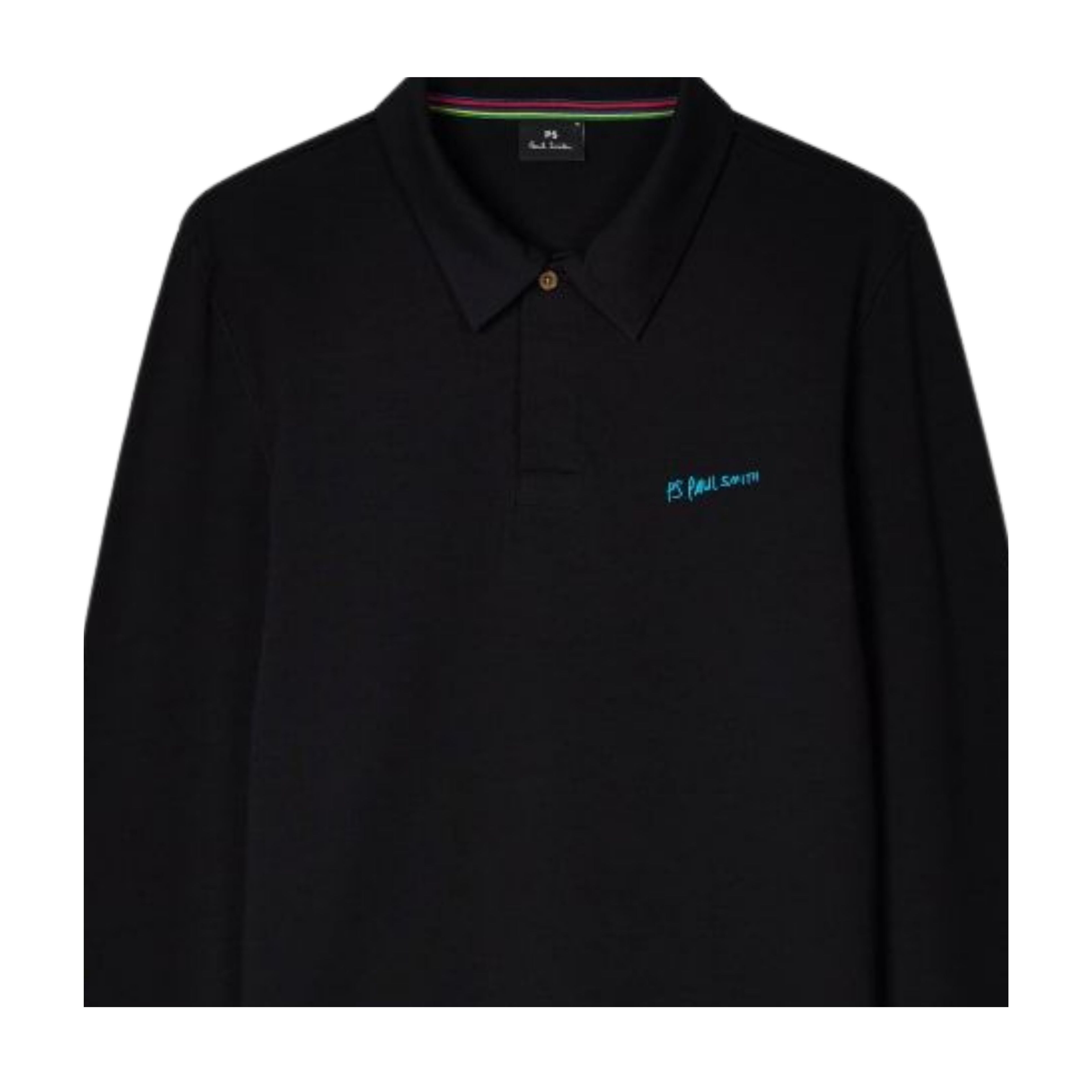 Paul Smith Regular Fit Long Sleeve Black Polo Shirt