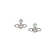 Vivienne Westwood Rhodium Crystal Mayfair Bas Relief Earrings
