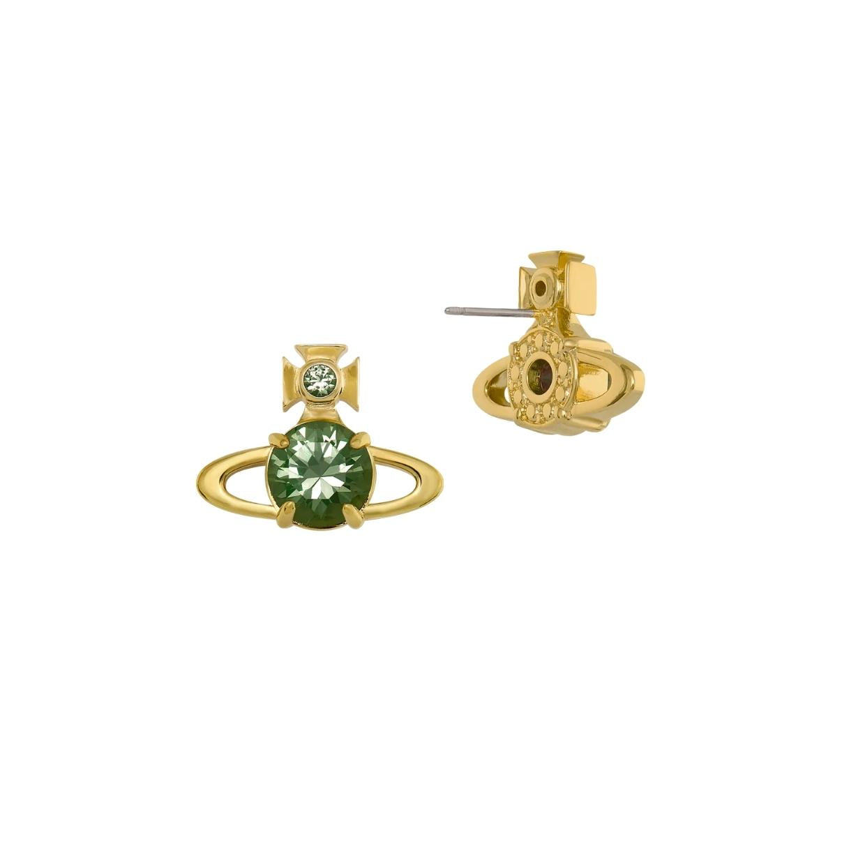 Vivienne Westwood Gold-Tone Green Reina Large Earrings