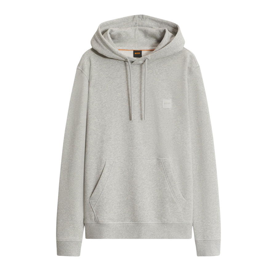 BOSS Logo Patch Wetalk Cotton Terry Light Grey Hoodie