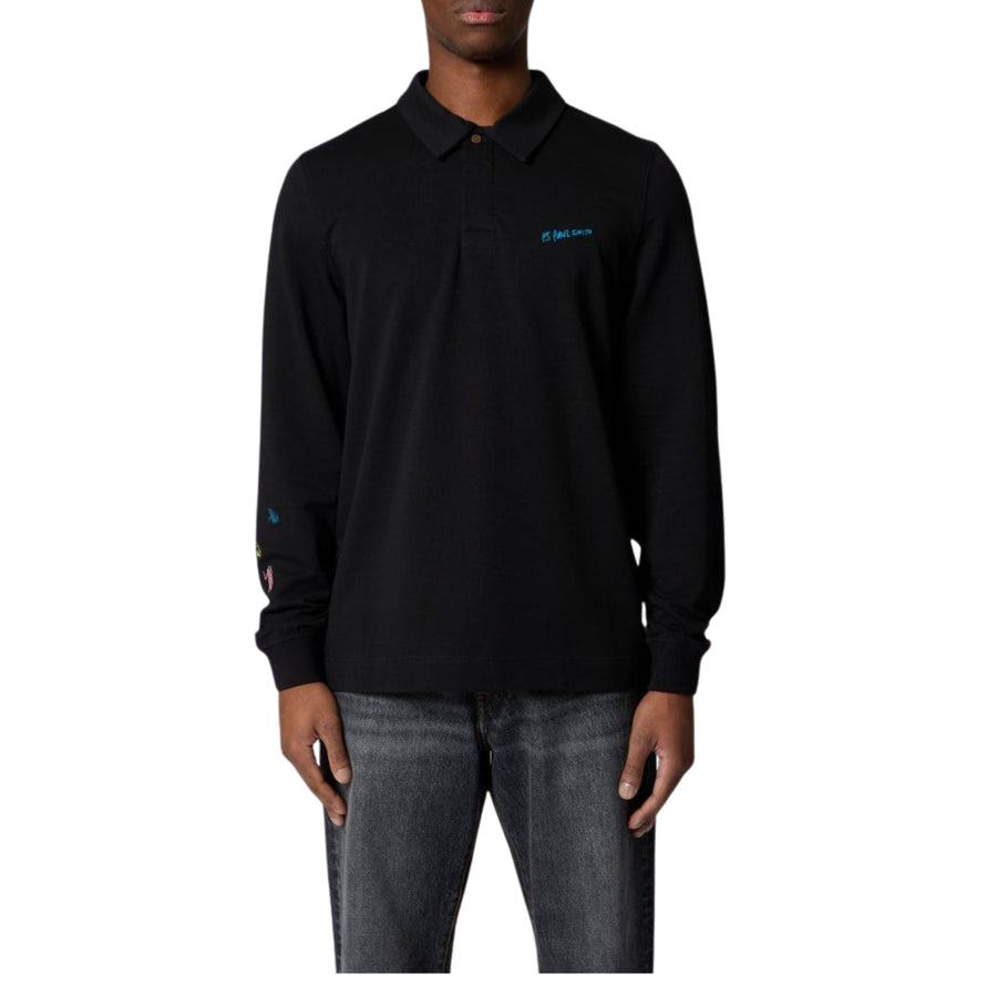 Paul Smith Regular Fit Long Sleeve Black Polo Shirt